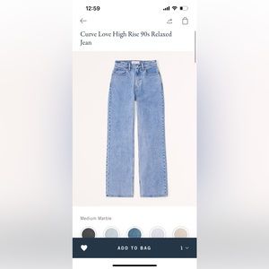 Abercrombie high rise relaxed jean curve love! Size 27